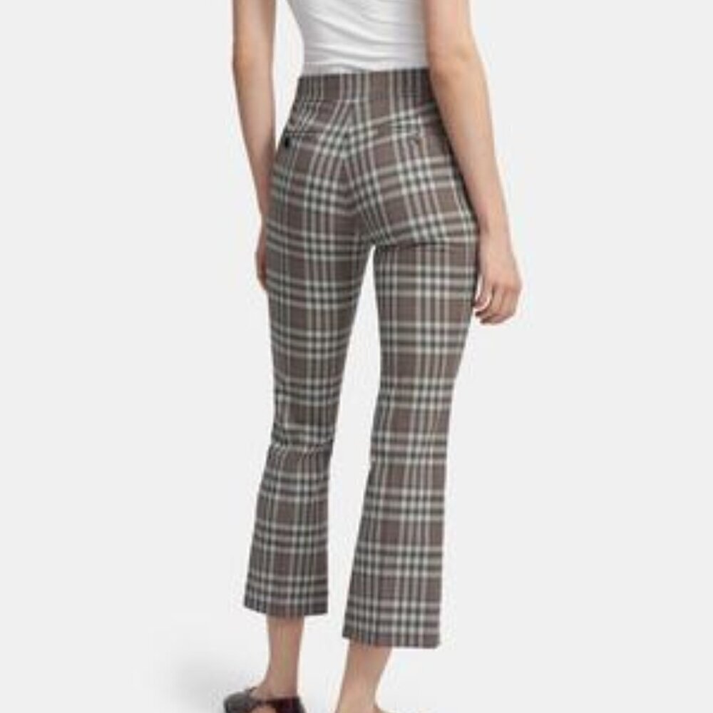 Theory  Kick Pant in Plaid Wool Size 2 NWT